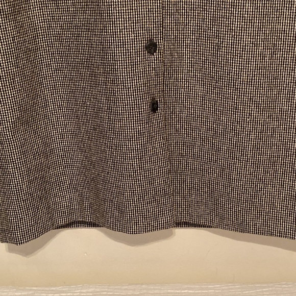 Joan Leslie Vintage Black & White Houndstooth Wool Button-Down Dress size 12 - Picture 3 of 12